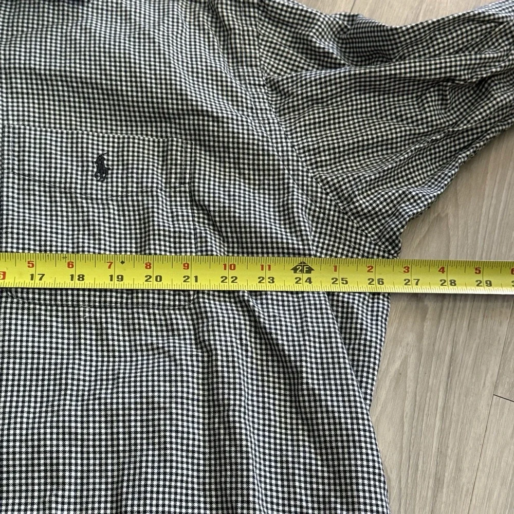 Ralph Lauren Button UpShirt Lowell Sport‎ Men's  Size XL Black And White Plaid
